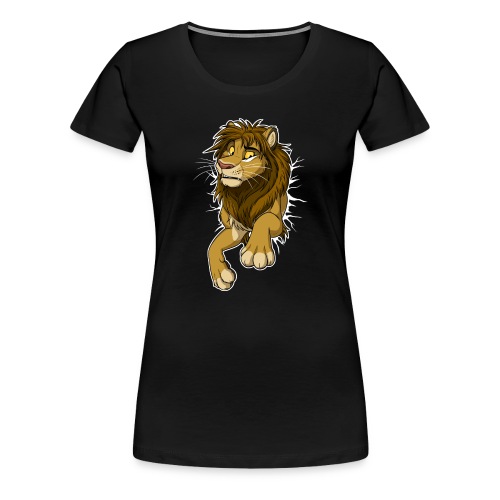 STUCK Lion (white cracks) - Women's Premium T-Shirt