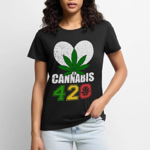 Sidesplitting 420 Love Herb Weed Marijuana Design - Women's Premium T-Shirt