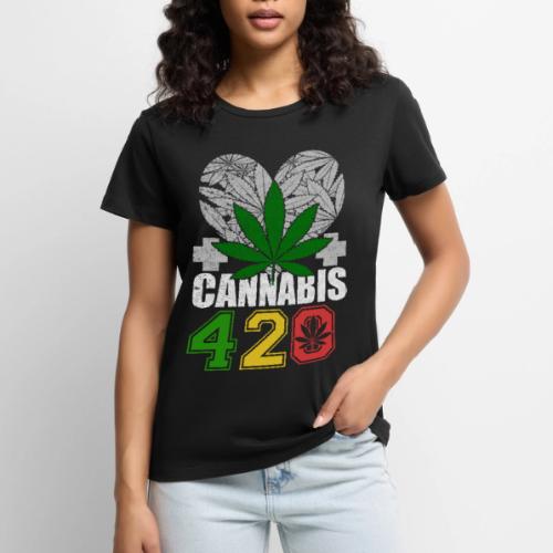 Clever 420 Smoker World Weed Marijuana Design - Women's Premium T-Shirt