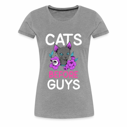 punk cats before guys heart anti valentines day - Women's Premium T-Shirt