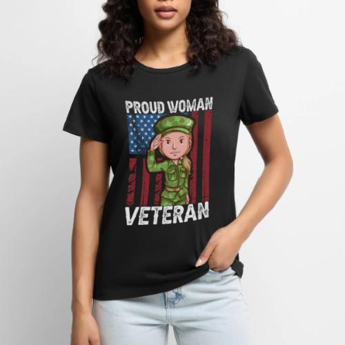 Proud Woman Veteran - Women's Premium T-Shirt
