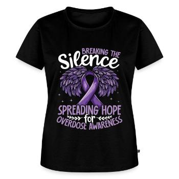 Breaking The Silence Overdose Awareness Support - Women's Premium T-Shirt - black - Front - Selfina (174cm)