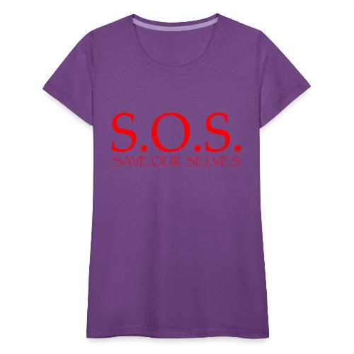 sos no emotion red - Women's Premium T-Shirt