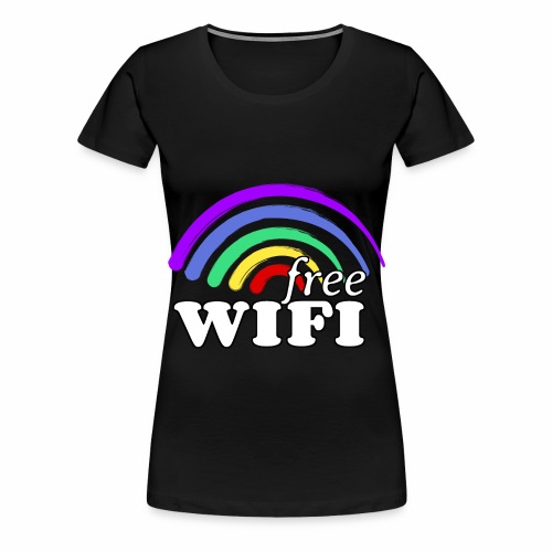 Funny Free Gay Pride Rainbow WiFi - Send Love - Women's Premium T-Shirt