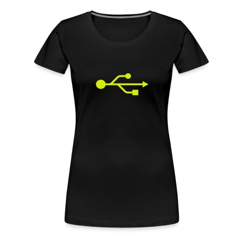 Yellow USB Logo Mid - Women's Premium T-Shirt