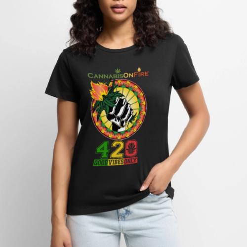 Charming Cannabis On Fire 420 Weed Marijuana - Women's Premium T-Shirt
