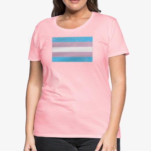 Distressed Transgender Pride Flag - Women's Premium T-Shirt