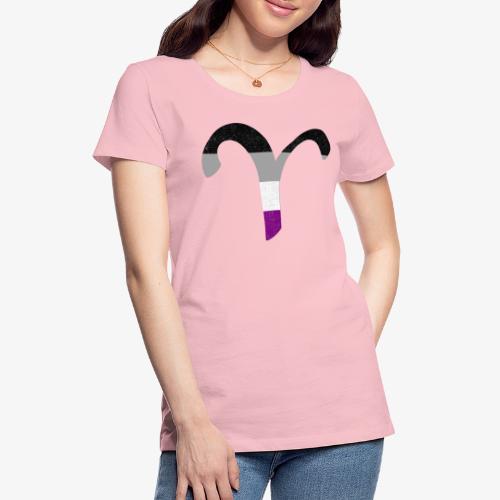 Asexual Aries Pride Flag Zodiac Sign - Women's Premium T-Shirt