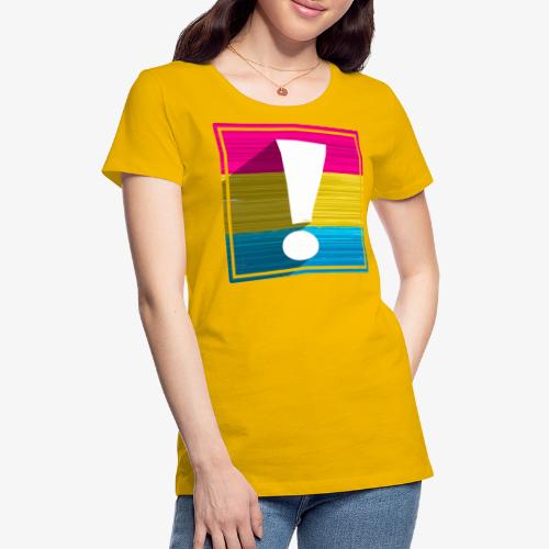 Pansexual Pride Flag Exclamation Point Shadow - Women's Premium T-Shirt
