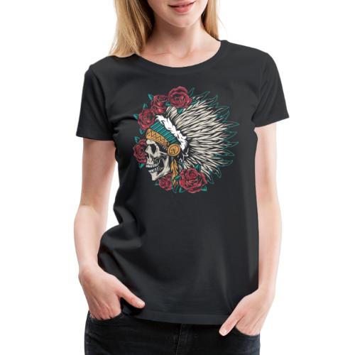 indian skull roses - Women's Premium T-Shirt