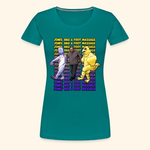 Jones BBQ and Foot Massage - Dancing Wall - Women's Premium T-Shirt