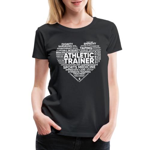 Athletic Trainer Heart Word Bubble - Women's Premium T-Shirt