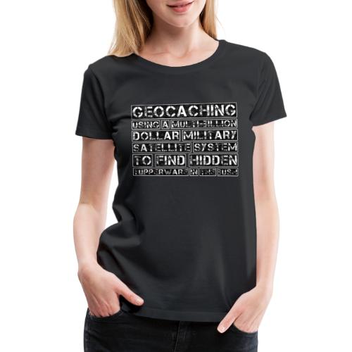 Geocaching Camo Satellite - Women's Premium T-Shirt