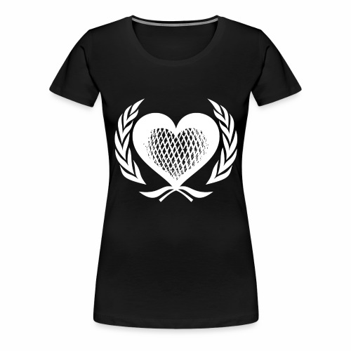 sweet heart wreath grid net logo emblem gift idea - Women's Premium T-Shirt