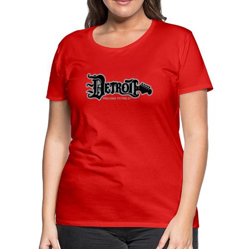 DETROIT GUITAR WTTD BLK SLR REG FONT - Women's Premium T-Shirt