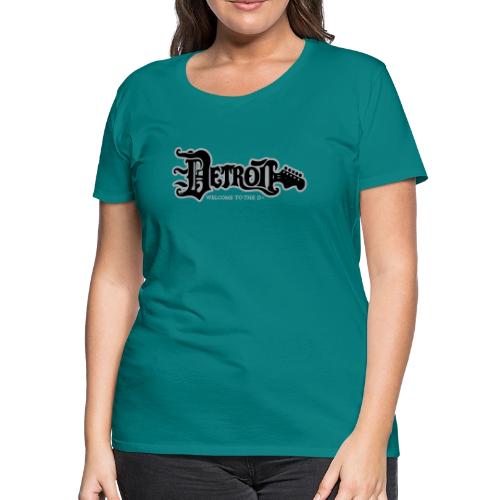 DETROIT GUITAR WTTD BLK SLR REG FONT - Women's Premium T-Shirt