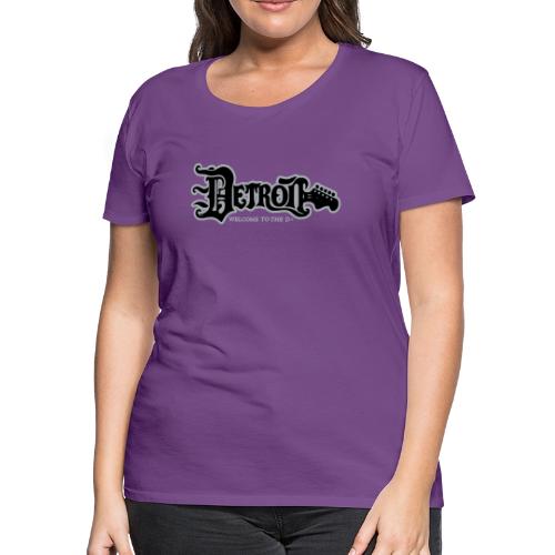 DETROIT GUITAR WTTD BLK SLR REG FONT - Women's Premium T-Shirt