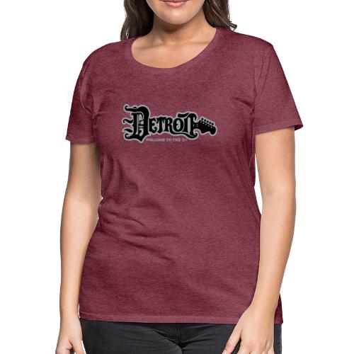 DETROIT GUITAR WTTD BLK SLR REG FONT - Women's Premium T-Shirt