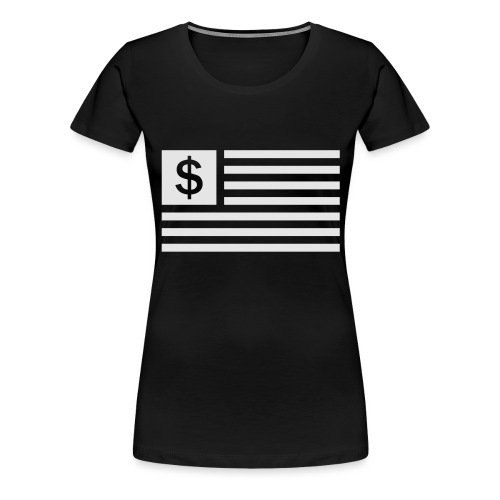 American Dollar Sign Flag - Women's Premium T-Shirt