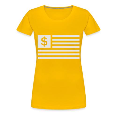 American Dollar Sign Flag - Women's Premium T-Shirt