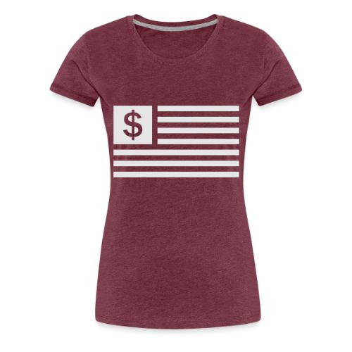 American Dollar Sign Flag - Women's Premium T-Shirt