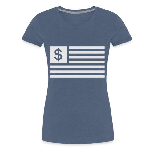 American Dollar Sign Flag - Women's Premium T-Shirt