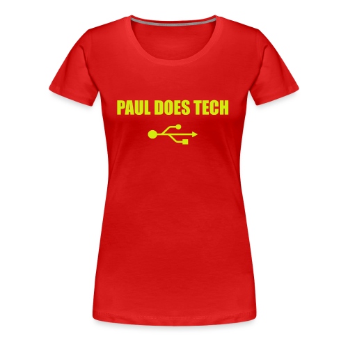 Paul Does Tech Yellow Logo With USB (MERCH) - Women's Premium T-Shirt