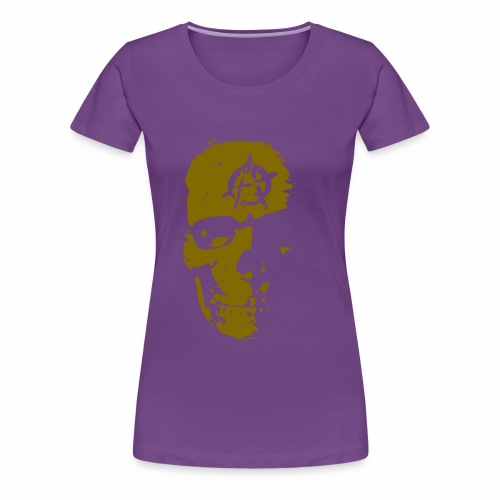 Anarchy Skull Gold Grunge Splatter Dots Gift Ideas - Women's Premium T-Shirt