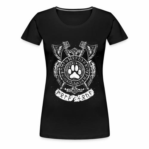 Wolf Soul - paw claw horns axes runes gift ideas - Women's Premium T-Shirt