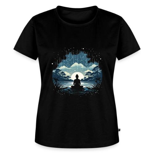 Find Your Zen: Meditative Silhouette in GentleRain - Women's Premium T-Shirt