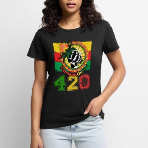 Antic 420 OnFire Herb Weed Marijuana Design - Women's Premium T-Shirt