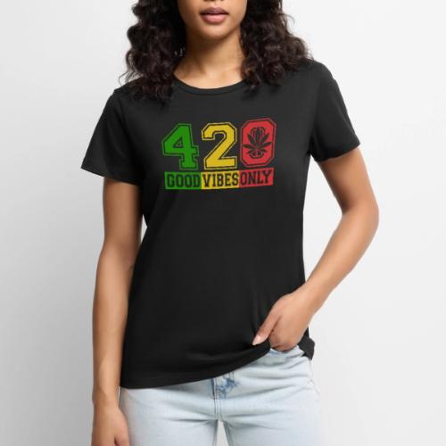 Witty 420 GoodVibes Herb Weed Marijuana Design - Women's Premium T-Shirt