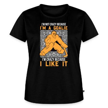 Hockey Goalie Goalkeeper Gift - Women's Premium T-Shirt - black - Front - Selfina (174cm)