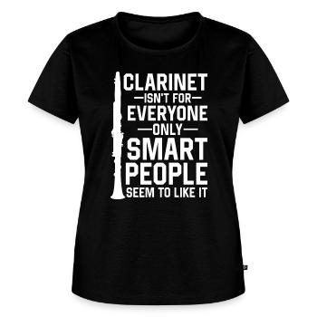 Witty Clarinet Player - Women's Premium T-Shirt - black - Front - Selfina (174cm)