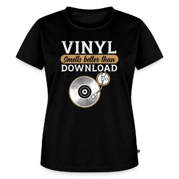 Vinyl Smells Better Than Download Record Collector - Women's Premium T-Shirt - black - Front - Selfina (174cm)