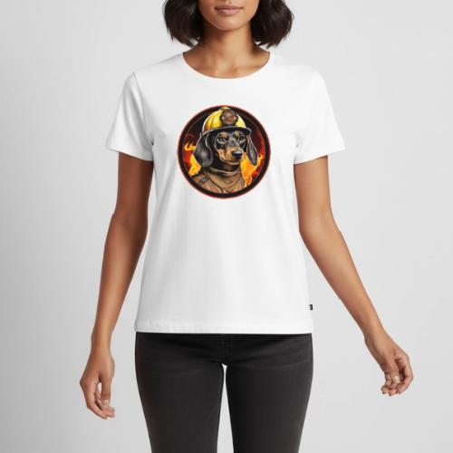 Firefighter Dachshund - Women's Premium T-Shirt
