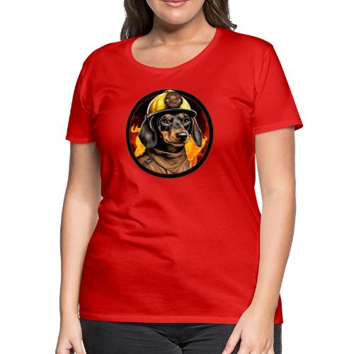 Firefighter Dachshund - Women's Premium T-Shirt