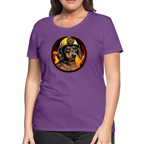 Firefighter Dachshund - Women's Premium T-Shirt