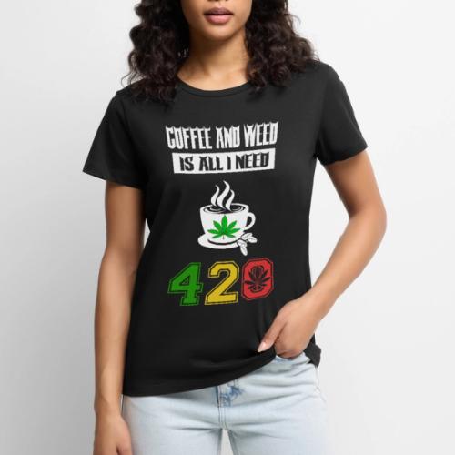 Laughable 420 Coffee Smoker Weed Marijuana Design - Women's Premium T-Shirt