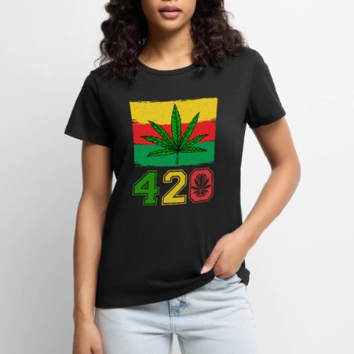 Farcical 420 Herb Flag Weed Marijuana Design - Women's Premium T-Shirt