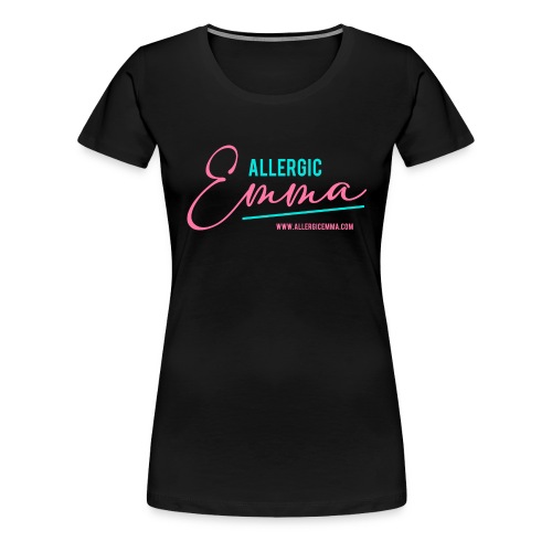 Official Allergic Emma Logo with Website - Women's Premium T-Shirt