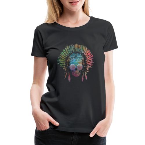Chief Skull Watercolor - Women's Premium T-Shirt