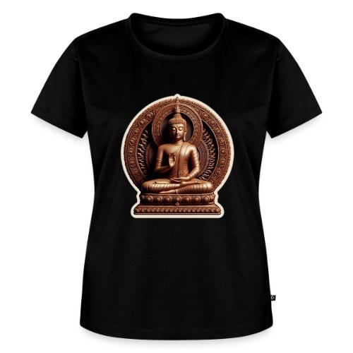 Buddha Statue in meditation and Hand Mudra - Women's Premium T-Shirt