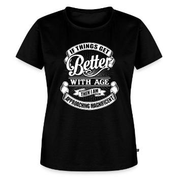 if things get better with age...birthday t-shirts - Women's Premium T-Shirt - black - Front - Selfina (174cm)