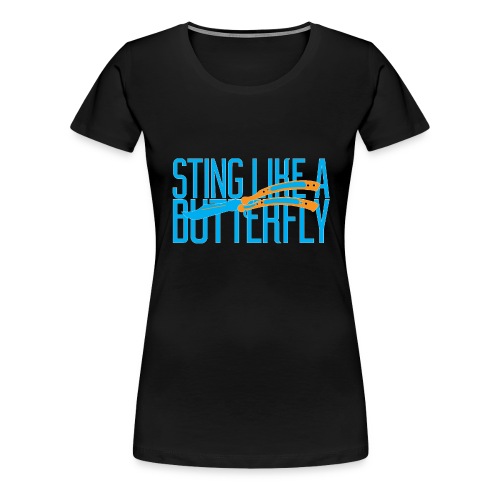 stinglikeabutterfly blue png - Women's Premium T-Shirt