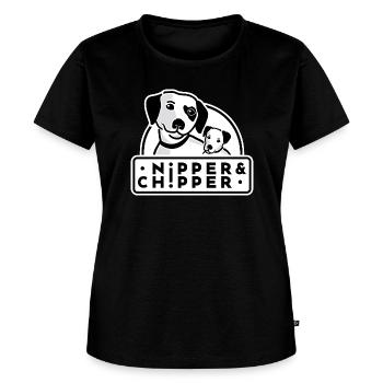 Nipper & Chipper Logo Background White - Women's Premium T-Shirt - black - Front - Selfina (174cm)