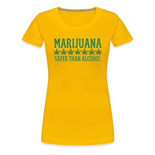 MARIJUANA Safer Than Alcohol - All Green Weed - Women's Premium T-Shirt