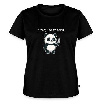 Cute Panda Holding Knife Funny Dark Humor - Women's Premium T-Shirt - black - Front - Selfina (174cm)