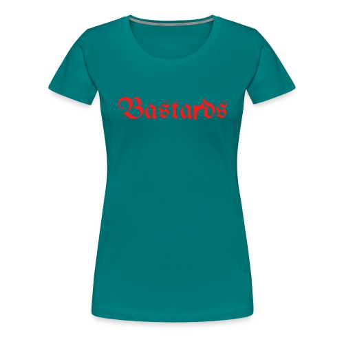 Bastards Gothic Letters Gun (in red letters) - Women's Premium T-Shirt