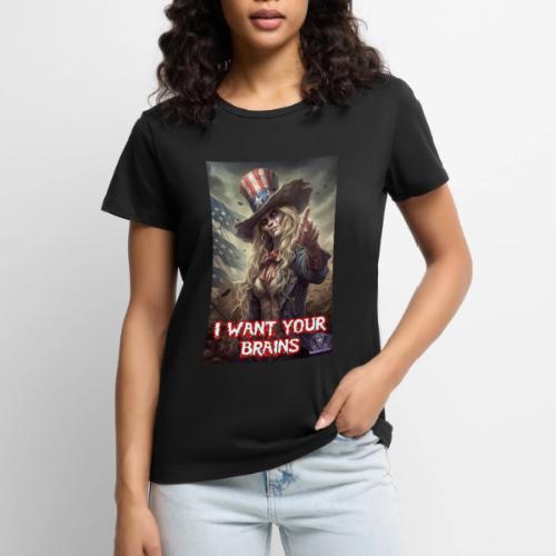 Zombie Aunt Samantha Wants You #13T Patriot Undead - Women's Premium T-Shirt